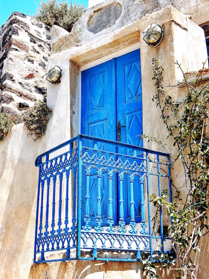 Porta blu balcone